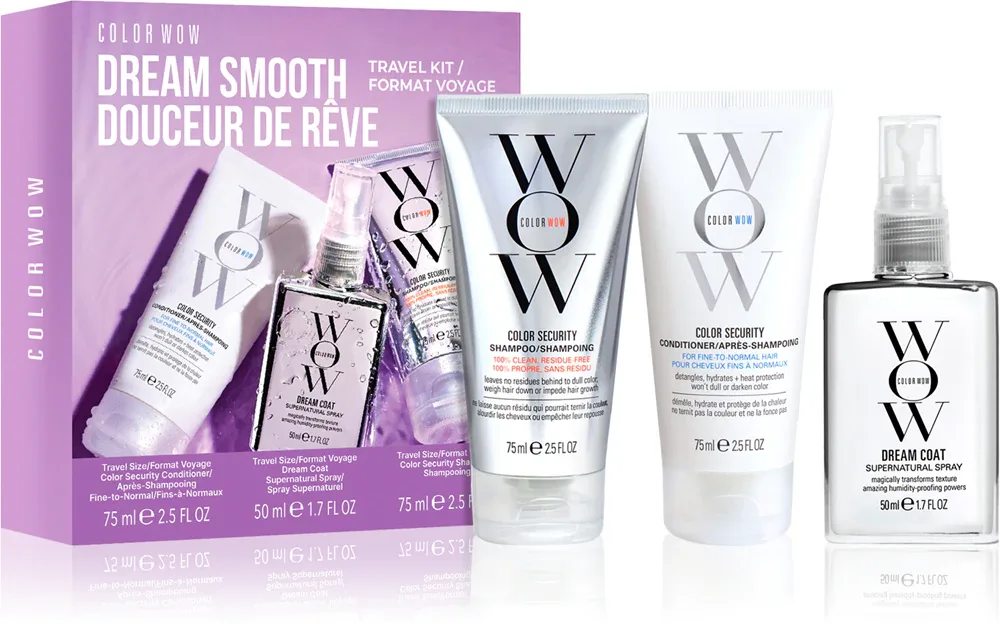 Набор для ухода за волосами Color WOW Dream Smooth подарочный, средства в мини-формате