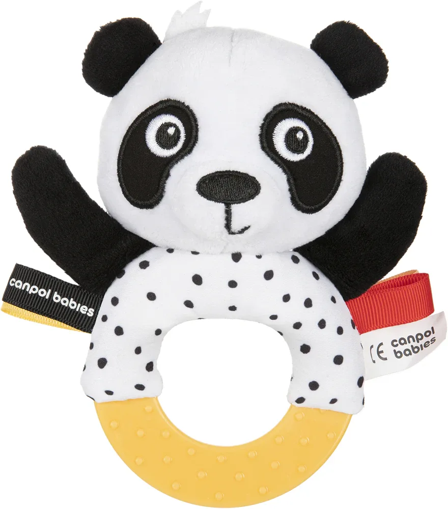 Прорезыватель с погремушкой Canpol babies BabiesBoo Teether and Rattle контрастный, лёгкий, 1 шт