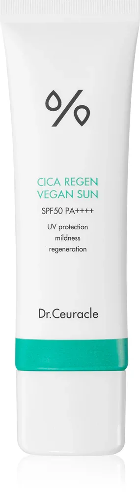 Крем солнцезащитный для лица Dr.Ceuracle Cica Regen Vegan SPF 50+, для чувствительной кожи, 50 мл
