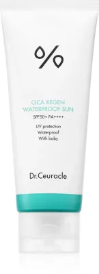 Крем солнцезащитный для лица Dr.Ceuracle Cica Regen Waterproof Sun SPF 50+, для чувствительной кожи, 100 мл