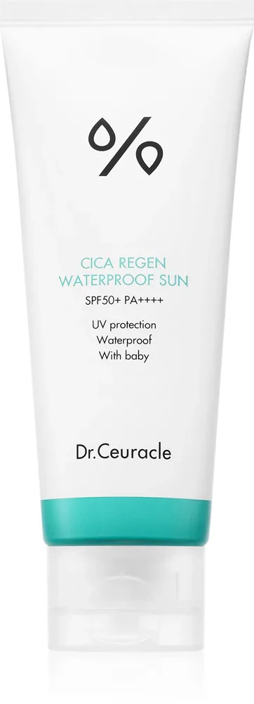 Крем солнцезащитный для лица Dr.Ceuracle Cica Regen Waterproof Sun SPF 50+, для чувствительной кожи, 100 мл