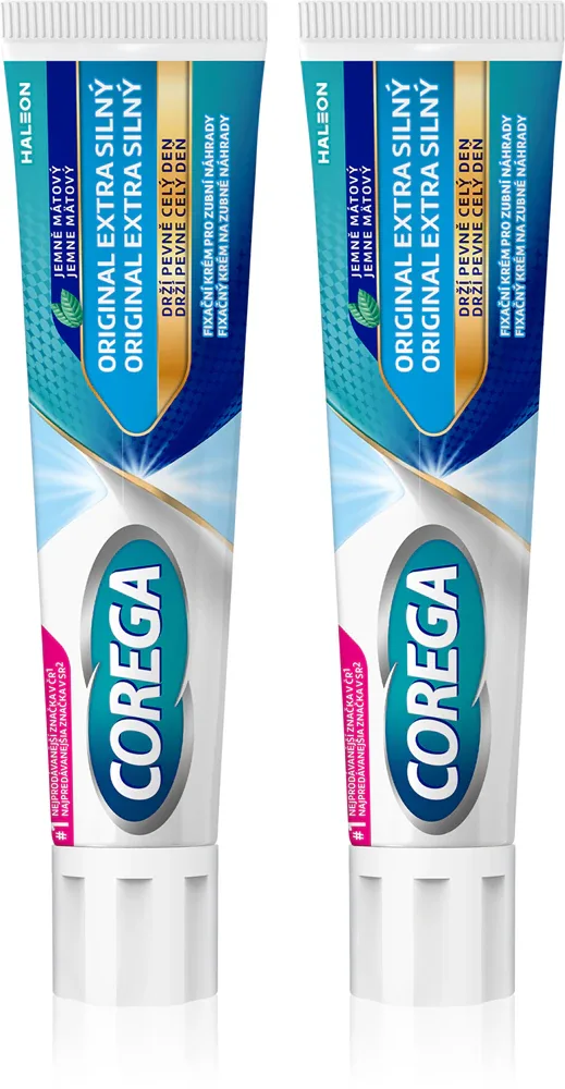 Гель для фиксации зубных протезов Corega Original Extra Strong для ношения весь день, 2 шт. по 70 г