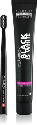 Набор для ухода за зубами Curaprox Black is White, щётка и отбеливающая паста
