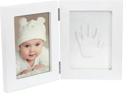Набор для отпечатков ручек и ножек Dooky Luxury Memory Box Double Frame Handprint подарочный, с рамкой, 1 шт