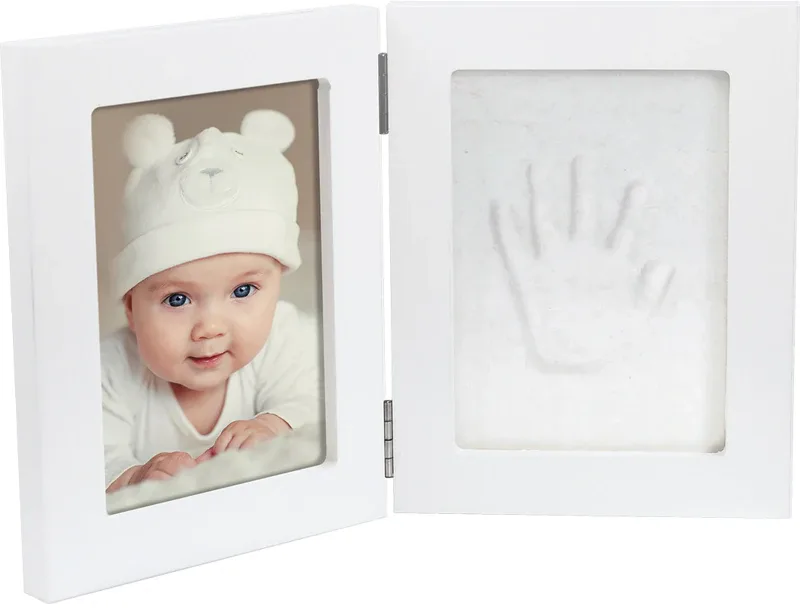 Набор для отпечатков ручек и ножек Dooky Luxury Memory Box Double Frame Handprint подарочный, с рамкой, 1 шт