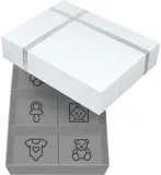 Набор для отпечатков ручек и ножек Dooky Luxury Memory Box Double Frame Handprint подарочный, с рамкой, 1 шт — фото 3