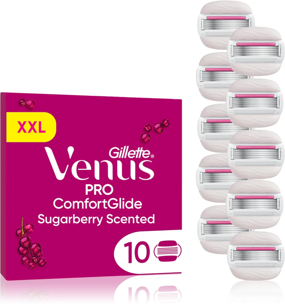 Сменные кассеты для бритвы Gillette Venus PRO ComfortGlide Sugarberry с гелевыми полосками, 6 шт