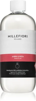 Наполнитель для каталитической лампы Millefiori Ambra Rosa, цветочный, устраняет посторонние запахи, 500 мл