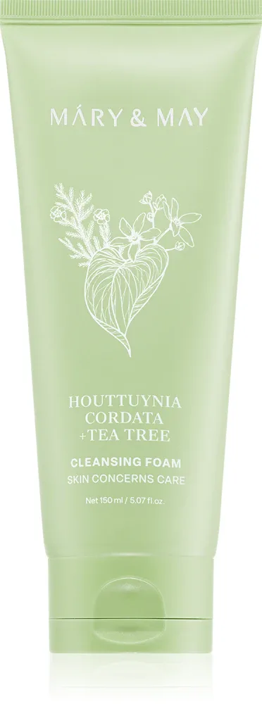 Mary&May Houttuynia Cordata + Tea Tree Cleansing Foam - Пенка для умывания Mary May Houttuynia Cordata + Tea Tree Cleansing Foam с экстрактом чайного дерева, 150 мл, 150 мл