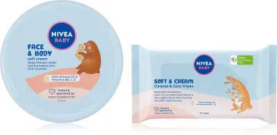 Набор NIVEA BABY Soft для ухода за детской кожей, крем и салфетки