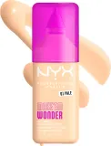 Тональный флюид NYX Professional Makeup Make Em Wonder матирующий, среднее покрытие, с гиалуроновой кислотой и витамином С, 30 мл, оттенок 01 Pale — фото 2