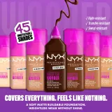 Тональный флюид NYX Professional Makeup Make Em Wonder матирующий, среднее покрытие, с гиалуроновой кислотой и витамином С, 30 мл, оттенок 17 Medium olive — фото 6
