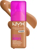 Тональный флюид NYX Professional Makeup Make Em Wonder матирующий, среднее покрытие, с гиалуроновой кислотой и витамином С, 30 мл, оттенок 24 Golden — фото 2