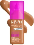 Тональный флюид NYX Professional Makeup Make Em Wonder матирующий, среднее покрытие, с гиалуроновой кислотой и витамином С, 30 мл, оттенок 27 True Caramel — фото 2
