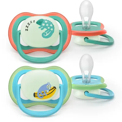 Пустышка Philips Avent Ultra Air Day Night SCF376/28 6-18m, 6–18 месяцев, светится в темноте, 2 шт Boy