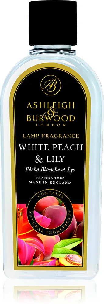 Ashleigh & Burwood London Lamp Fragrance White Peach & Lily - Наполнитель для каталитической лампы Ashleigh Burwood London Lamp Fragrance White Peach Lily фруктово-цветочный, 500 мл, 500 мл