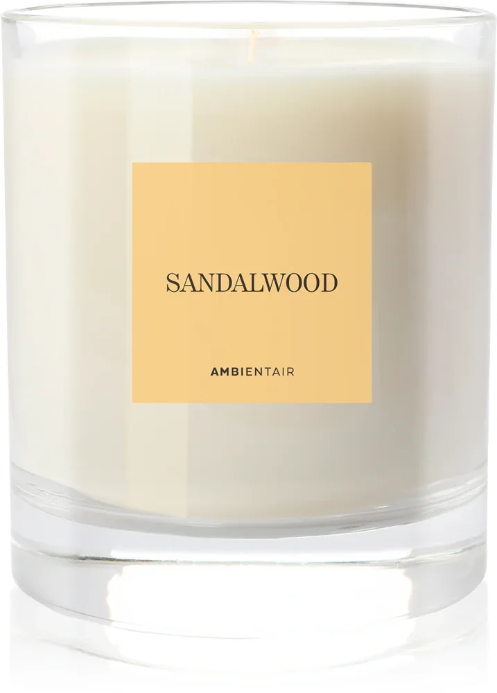 Свеча ароматическая Ambientair COLOURS Sandalwood с древесным ароматом, растительный воск, 200 г