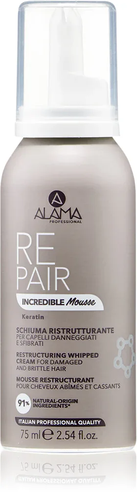 Мусс для волос Alama Professional Repair Incredible Mousse несмываемый, восстанавливающий, 75 мл