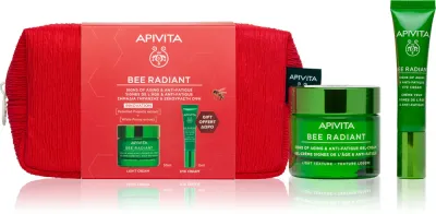 Набор для ухода за лицом Apivita Bee Radiant Set с кремом-гелем, подарочный, 1 шт