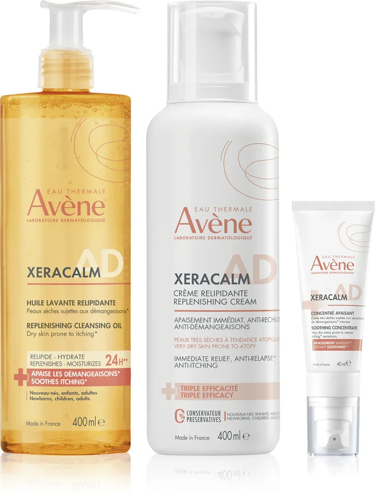 Avène XeraCalm A.D. Lipid-Replenishing Care Set - Набор для ухода за телом Avene XeraCalm A.D. Lipid-Replenishing Care Set для сухой и атопичной кожи, 1 шт