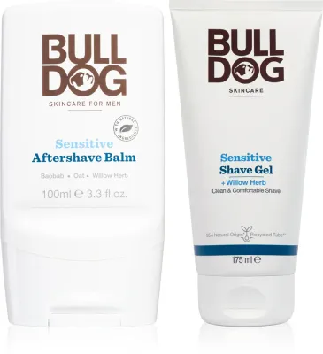 Набор для бритья Bulldog Sensitive мужской, бальзам после бритья 100 мл и гель для бритья 175 мл