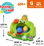 Игрушка интерактивная Bright Starts Poppin' Ball Frog развивающая, со звуками, разноцветная, 1 шт 6 m+ — фото 2