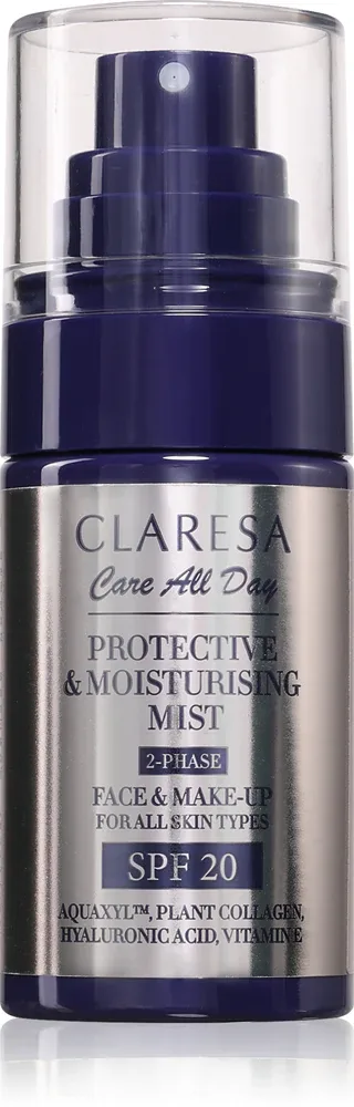Спрей для фиксации макияжа Claresa Care All Day Protective Moisturising Mist увлажняющий, 50 мл SPF20