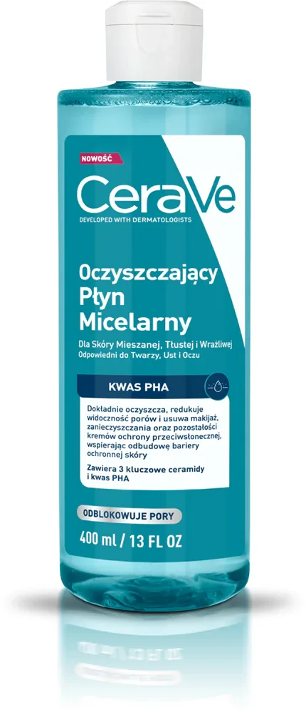 Вода мицеллярная CeraVe Micellar Water Purifying для снятия макияжа, для жирной и нормальной кожи, 400 мл