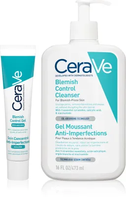 Набор для ухода за кожей лица CeraVe Blemish Control Cleanser для проблемной кожи, очищение и локальный уход, 473 мл + 40 мл