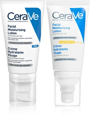 Набор средств для ухода за лицом CeraVe Moisturizers Facial Moisturising Lotion увлажняющих, с SPF 50, 2 шт. по 52 мл