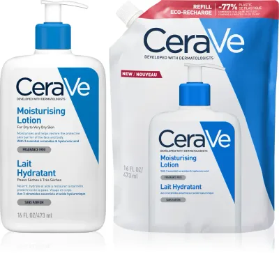 Набор молочка для лица и тела CeraVe Moisturizers Lotion увлажняющего, для сухой кожи, 2 шт. по 473 мл