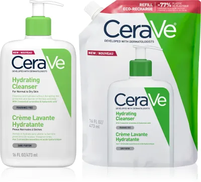 Набор эмульсий для умывания CeraVe Hydrating Cleanser очищающих, для нормальной и сухой кожи, 2 шт. по 473 мл