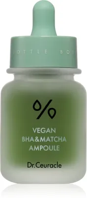 Сыворотка для лица Dr.Ceuracle Vegan BHA Matcha Ampoule с кислотами BHA, для жирной кожи, 30 мл