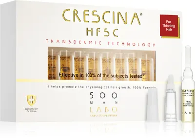 Ампулы для волос Crescina Transdermic 500 Re-Growth для мужчин, для всех типов волос, 20 шт по 3,5 мл