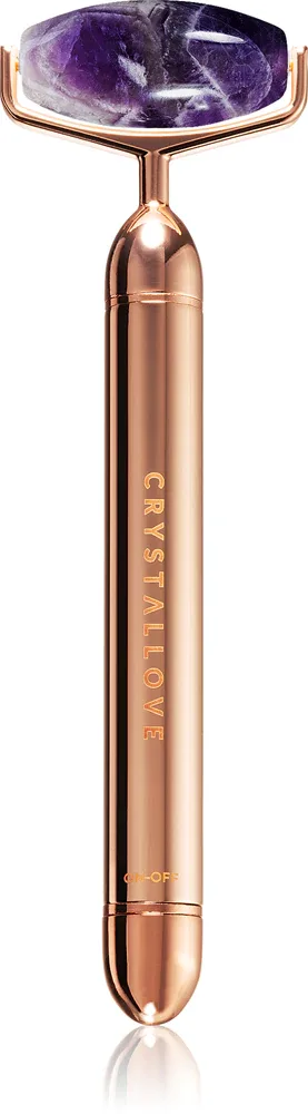 Роллер для массажа лица Crystallove Amethyst Vibrating Roller вибрационный, из аметиста, 1 шт