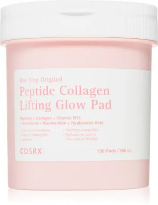 Пэды для лица Cosrx One Step Original Peptide Collagen Lifting Glow Pad тонизирующие, с пептидами и коллагеном, 100 шт