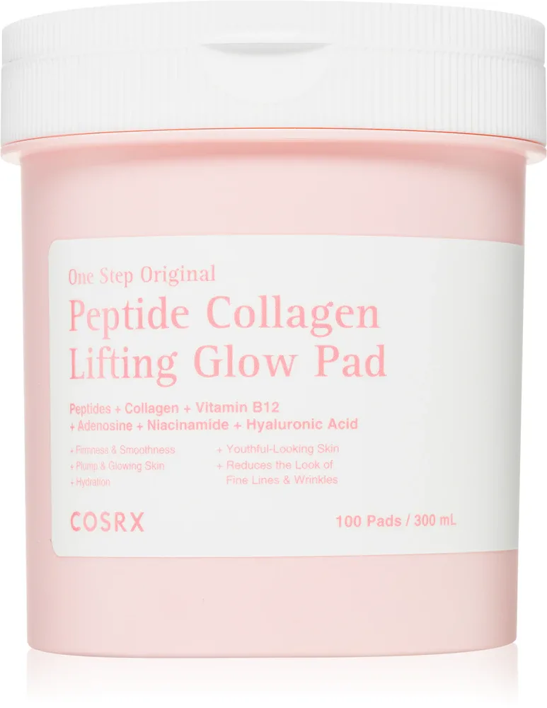 Пэды для лица Cosrx One Step Original Peptide Collagen Lifting Glow Pad тонизирующие, с пептидами и коллагеном, 100 шт