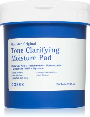 Пэды для лица Cosrx One Step Original Tone Clarifying Moisture Pad тонизирующие, выравнивающие тон, 100 шт