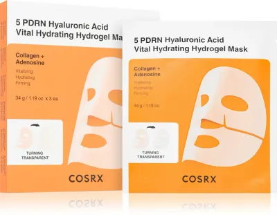 Маска для лица Cosrx 5 PDRN Hyaluronic Acid Vital Hydrating Hydrogel Mask гидрогелевая, увлажняющая, 34 г