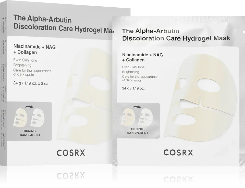 Маска для лица Cosrx The Alpha-Arbutin Discoloration Care гидрогелевая, выравнивающая тон, 3 шт. по 34 г