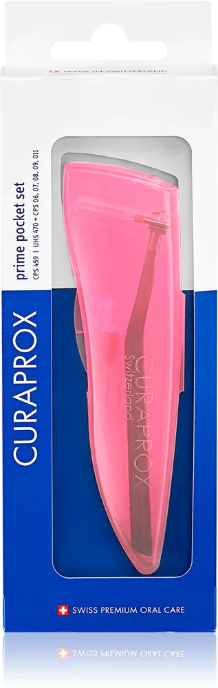 Щётки межзубные Curaprox 459 Blister Prime Pocket Set, разных размеров, в футляре, 5 шт