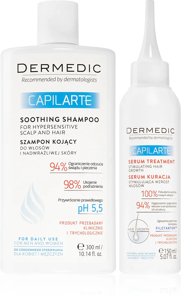 Набор для ухода за волосами Dermedic Capilarte Hair Growth шампунь и сыворотка, для чувствительной кожи головы, 1 шт