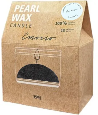 Свеча ароматическая Emocio Pearl wax Cashmere Black с пудровым ароматом, 350 г