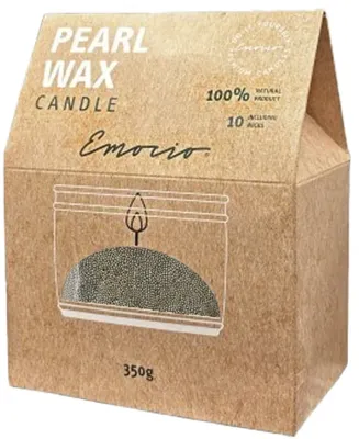 Свеча декоративная Emocio Pearl Wax Green с хлопковым фитилём, зелёная, 350 г