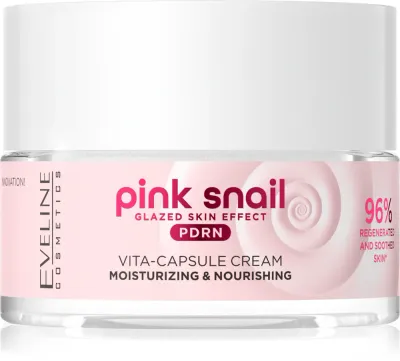 Крем для лица Eveline Cosmetics Pink Snail Glazed Skin Effect с фильтратом улиточного секрета, для любого типа кожи, 50 мл