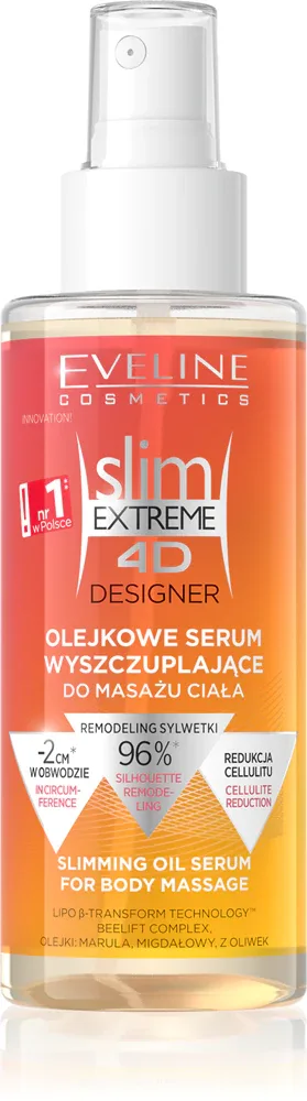 Масло для массажа Eveline Cosmetics Slim Extreme 4D Designer миндальное, с прополисом, для всех типов кожи, 150 мл