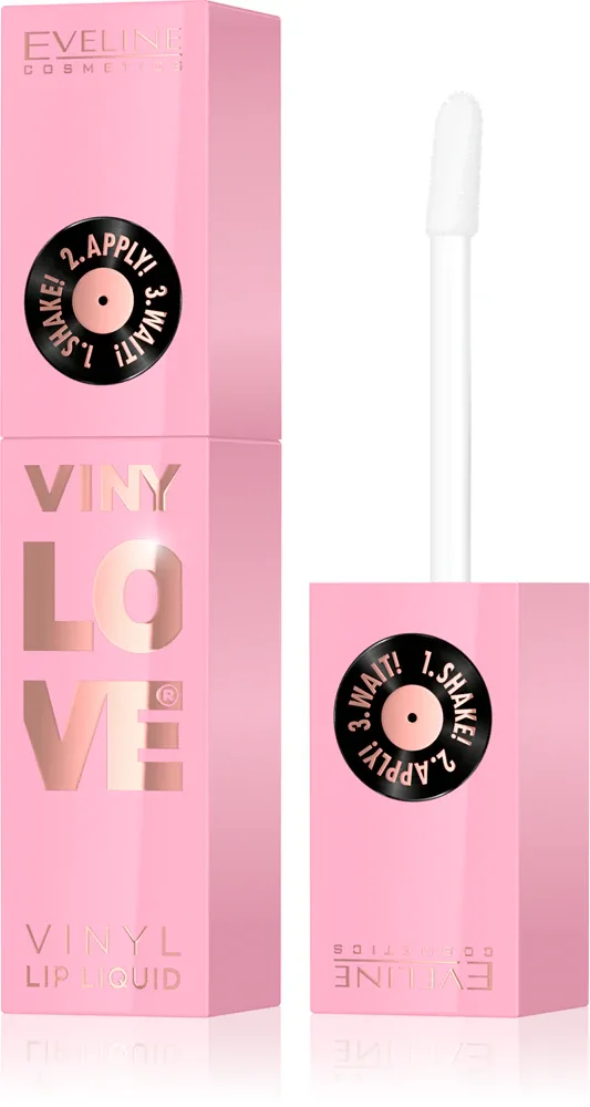 Помада для губ Eveline Cosmetics VINY LOVE Vinyl Lip Liquid жидкая, глянцевая, стойкая, 4 мл, оттенок 01