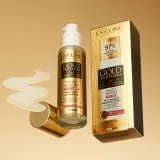 Сыворотка для лица Eveline Cosmetics Gold Peptides 3 in 1 с аргановым маслом, с маслом жожоба, для любого типа кожи, 30 мл — фото 3