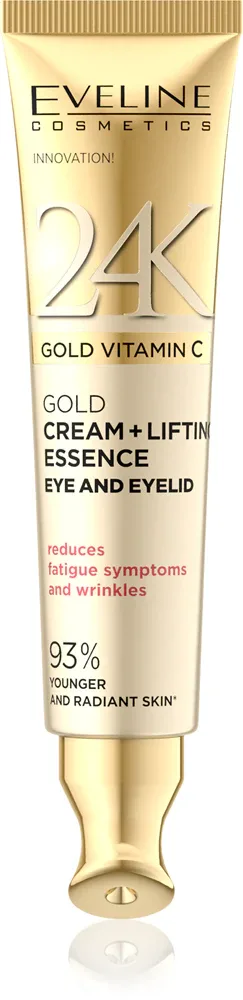 Крем для кожи вокруг глаз Eveline Cosmetics 24k Gold Caviar 24K Gold Vitamin C с витамином C, с ниацинамидом, 15 мл