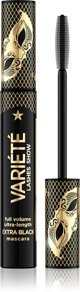 Тушь для ресниц Eveline Cosmetics Veriete Lashes Show удлиняющая, для объёма, чёрная, 10 мл, оттенок Black